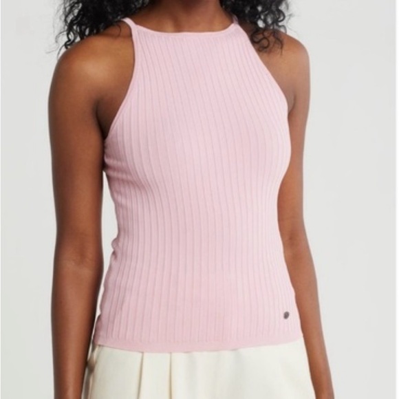 NWT TED BAKER Box Knit Pink Ribbed Cami - Size 5 / US L - Picture 1 of 6